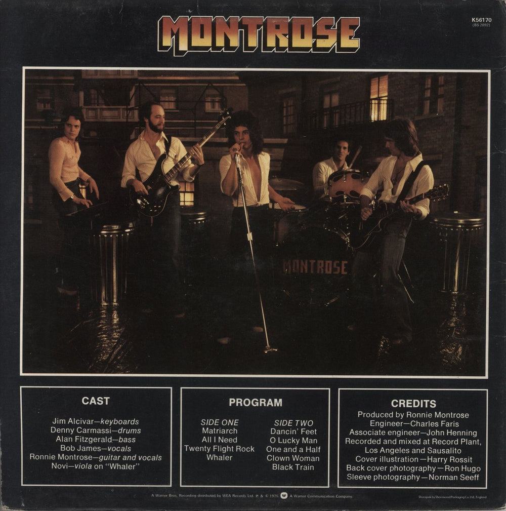 Montrose Warner Brothers Presents Montrose UK vinyl LP album (LP record)