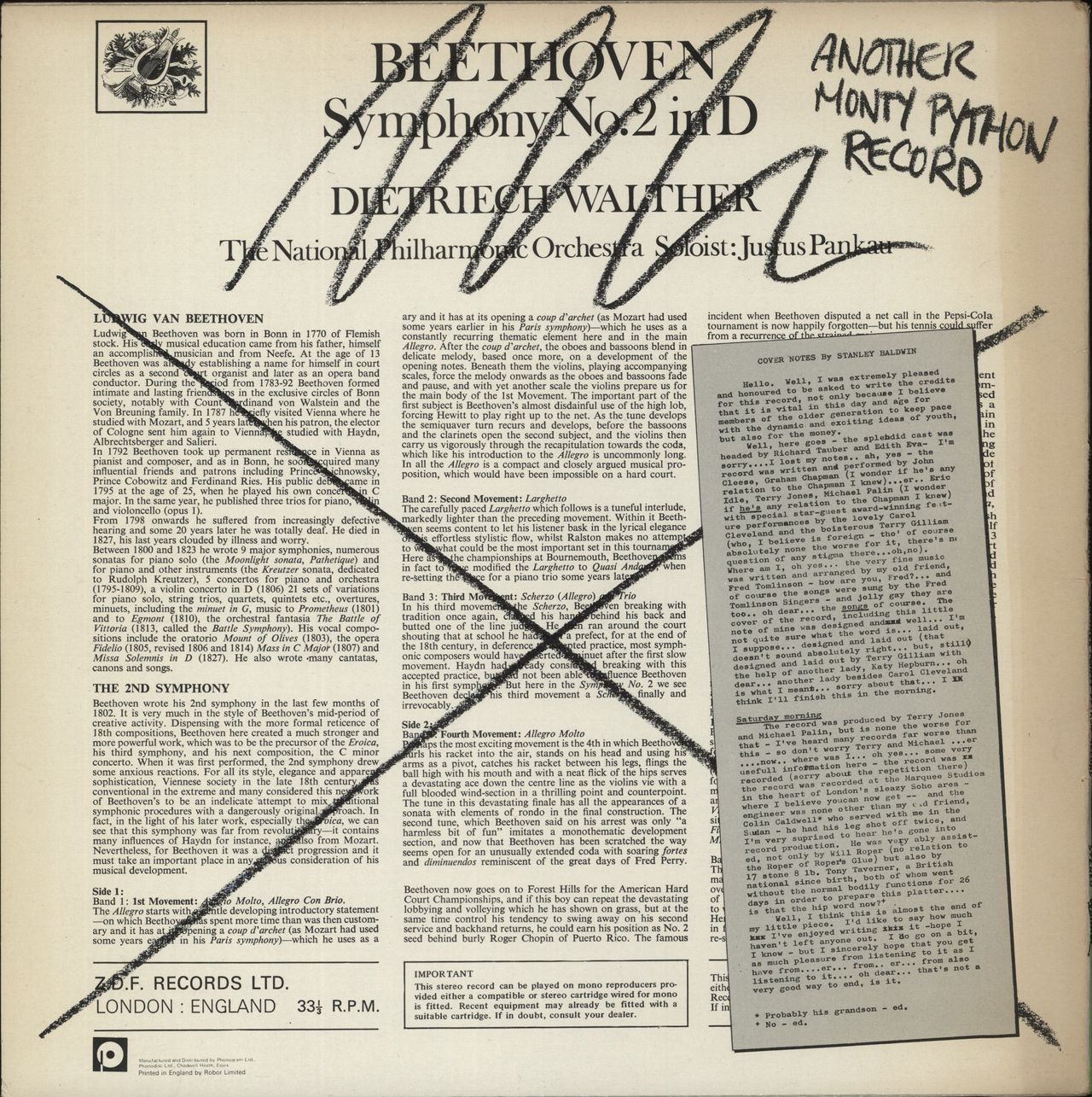 Monty Python Another Monty Python Record - Blue Label UK vinyl LP album (LP record)