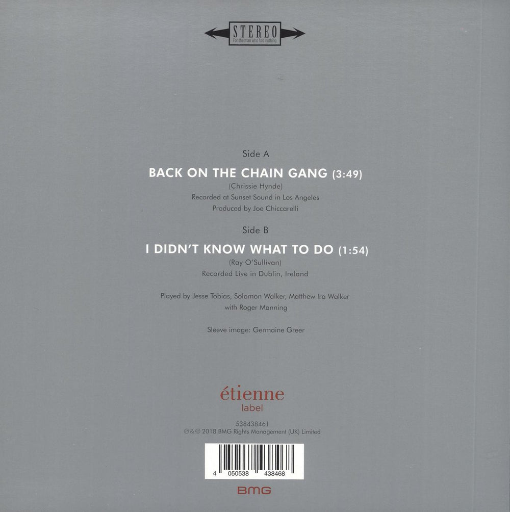 Morrissey Back On The Chain Gang - Clear Vinyl UK 7" vinyl single (7 inch record / 45) 4050538438468