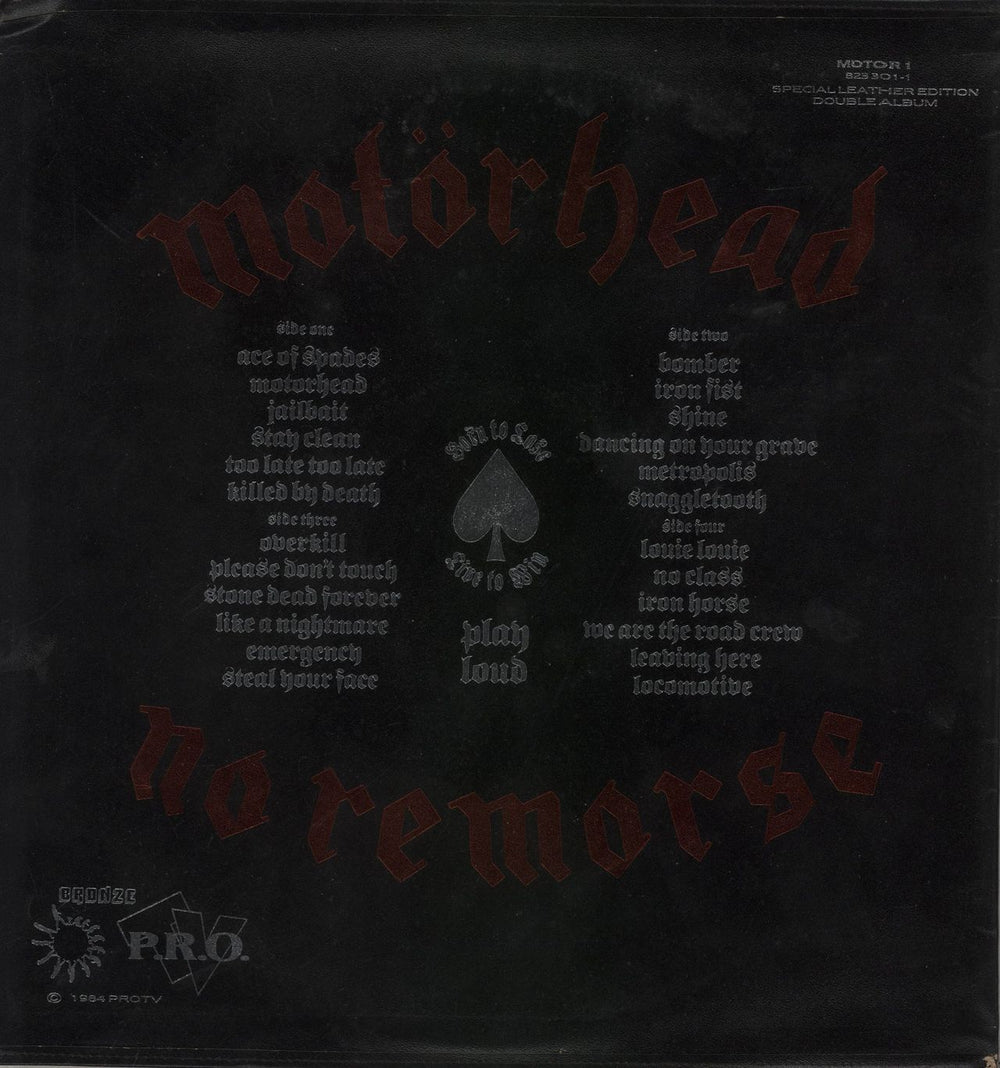 Motorhead No Remorse - Leather Sleeve - VG UK 2-LP vinyl record set (Double LP Album)