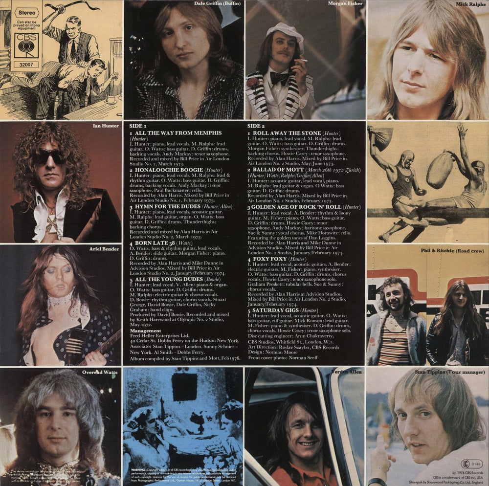 Mott The Hoople Greatest Hits UK vinyl LP album (LP record)