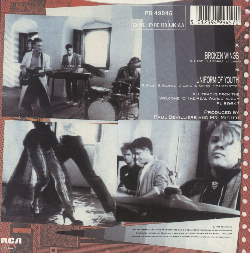 Mr Mister Broken Wings UK 7" vinyl single (7 inch record / 45) 5012394994570