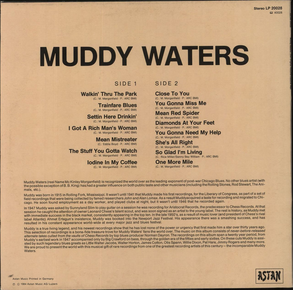 Muddy Waters The Original Hoochie Coochie Man German vinyl LP album (LP record)