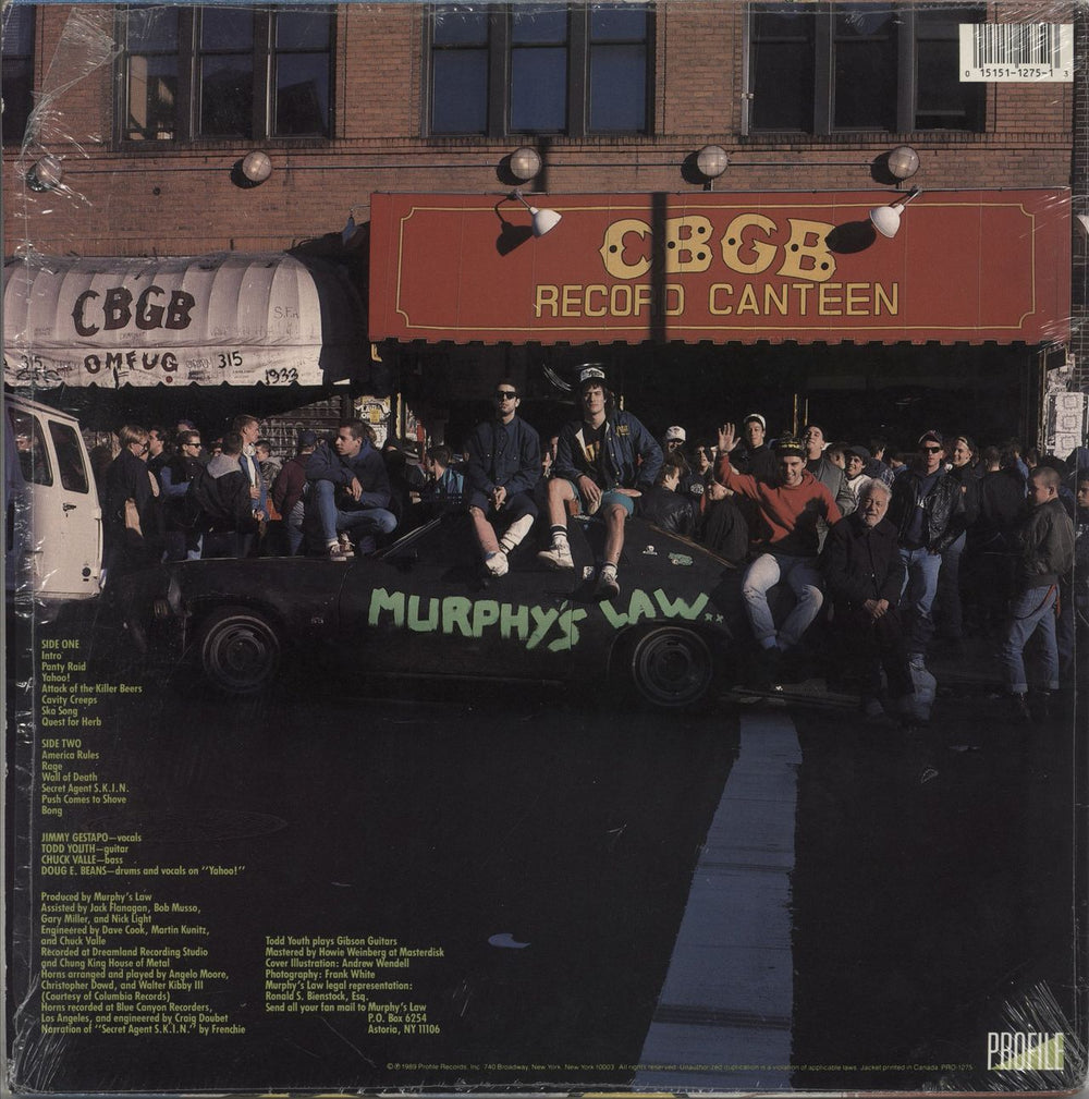 Murphy's Law Back With A Bong US vinyl LP album (LP record) 015151127513
