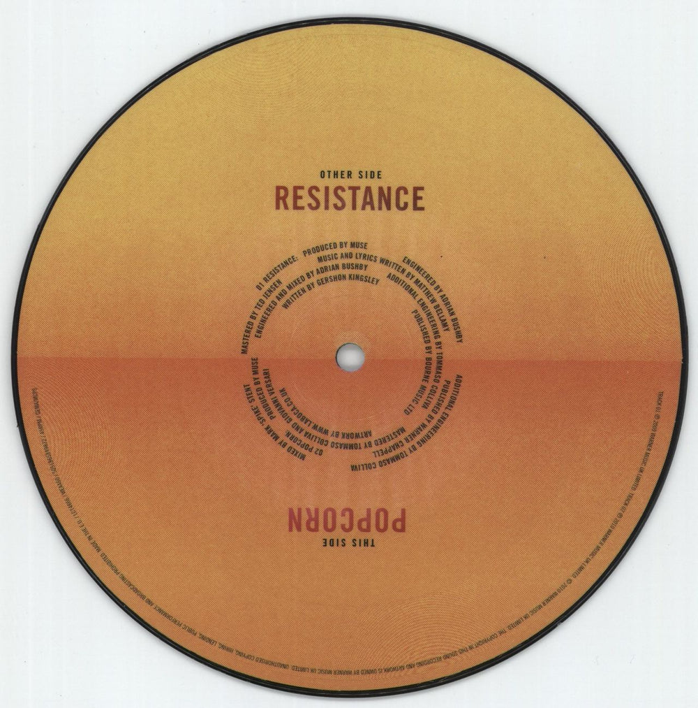 Muse Resistance UK 7" vinyl picture disc (7 inch picture disc single) 5051865849872