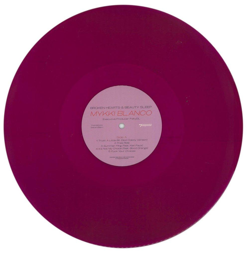 Mykki Broken Hearts & Beauty Sleep - Purple Vinyl UK vinyl LP album (LP record) 83YLPBR855828