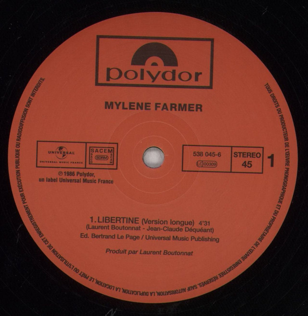 Mylene Farmer Libertine - Black Vinyl French 12" vinyl single (12 inch record / Maxi-single) MYL12LI846554