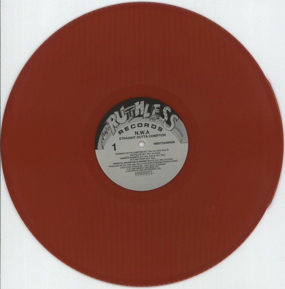 N.W.A. Straight Outta Compton - Red Vinyl UK vinyl LP album (LP record) NWALPST878706