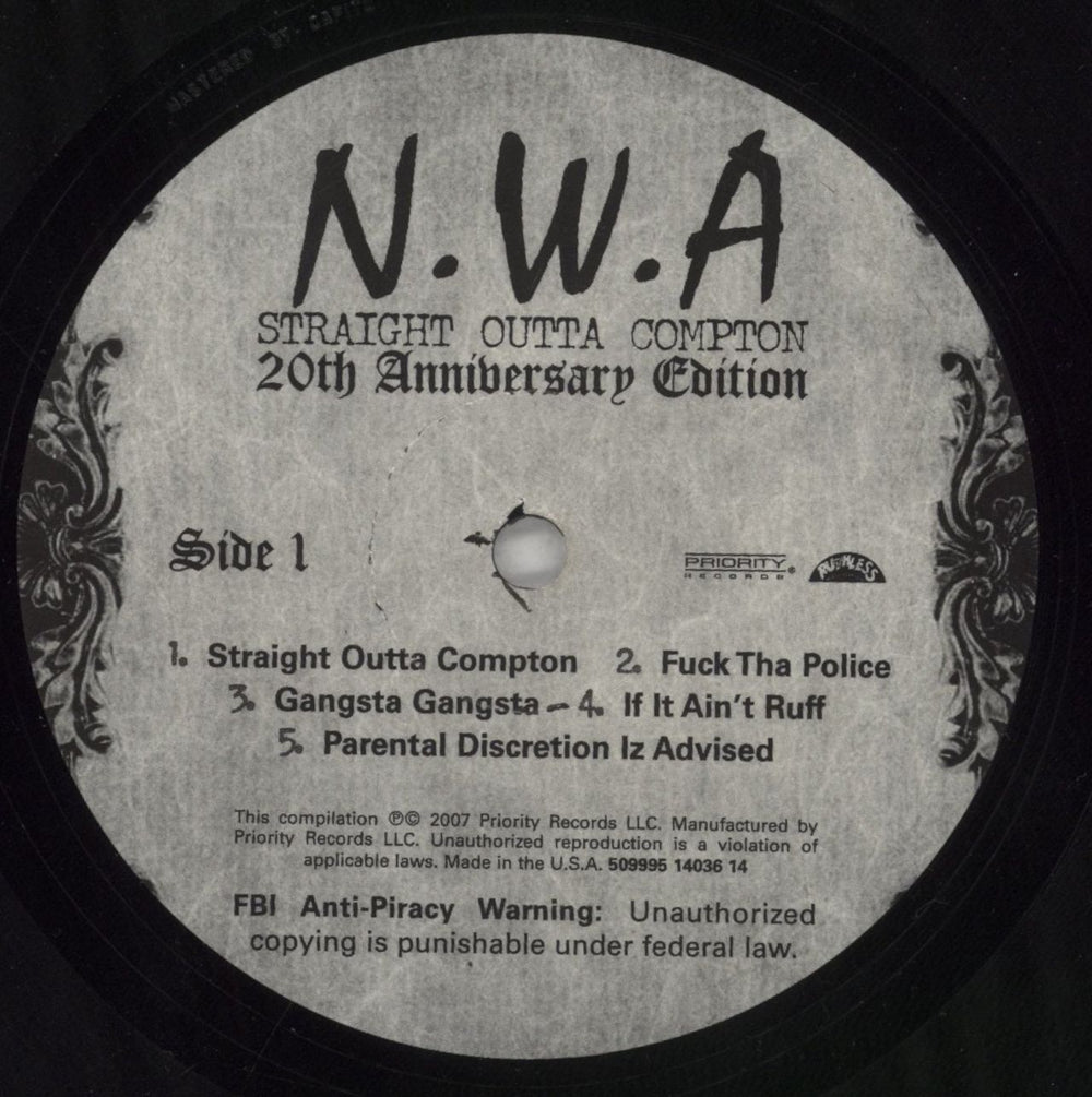 N.W.A. Straight Outta Compton US 2-LP vinyl record set (Double LP Album) NWA2LST850332