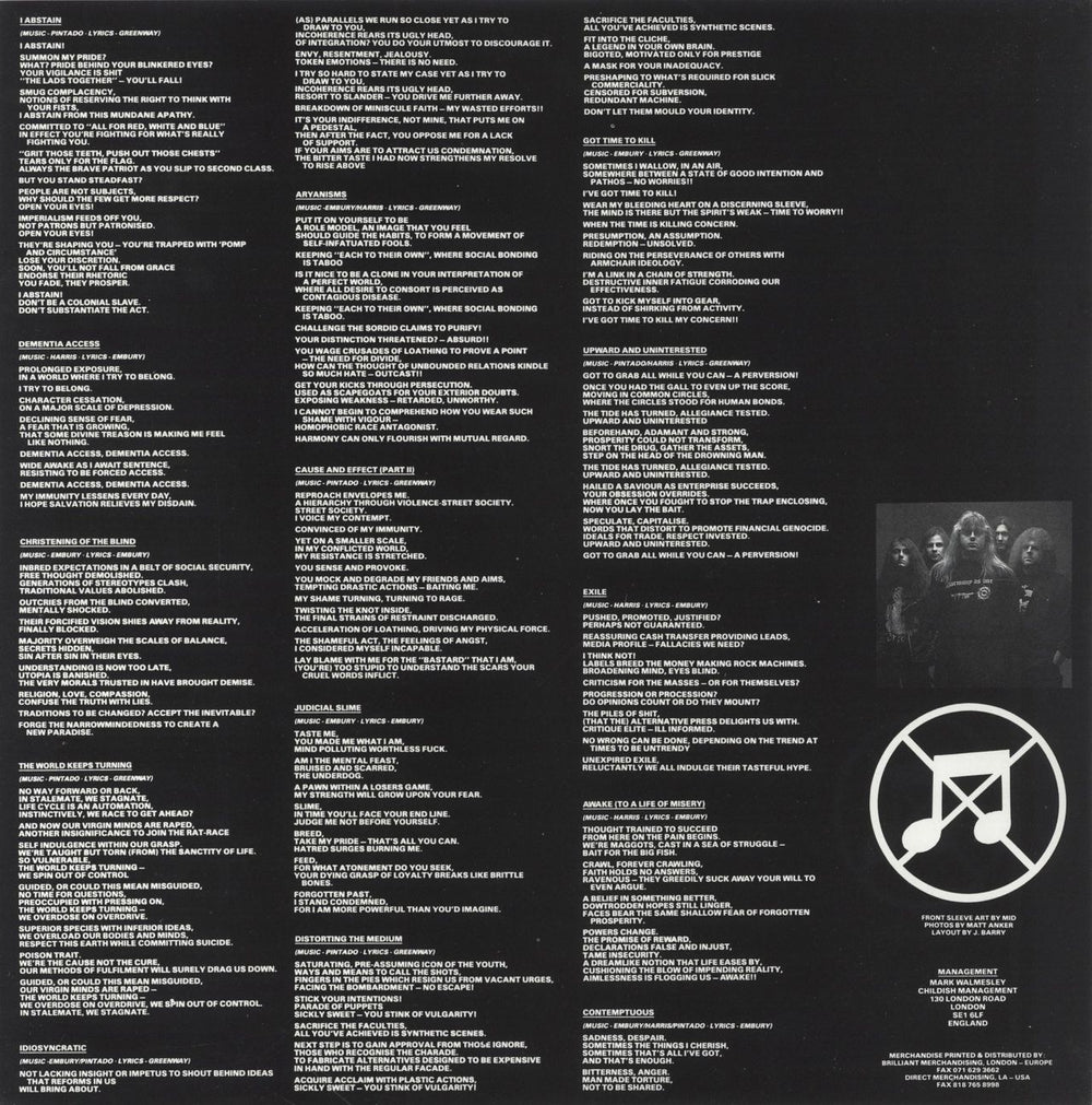 Napalm Death Utopia Banished UK vinyl LP album (LP record) 1992