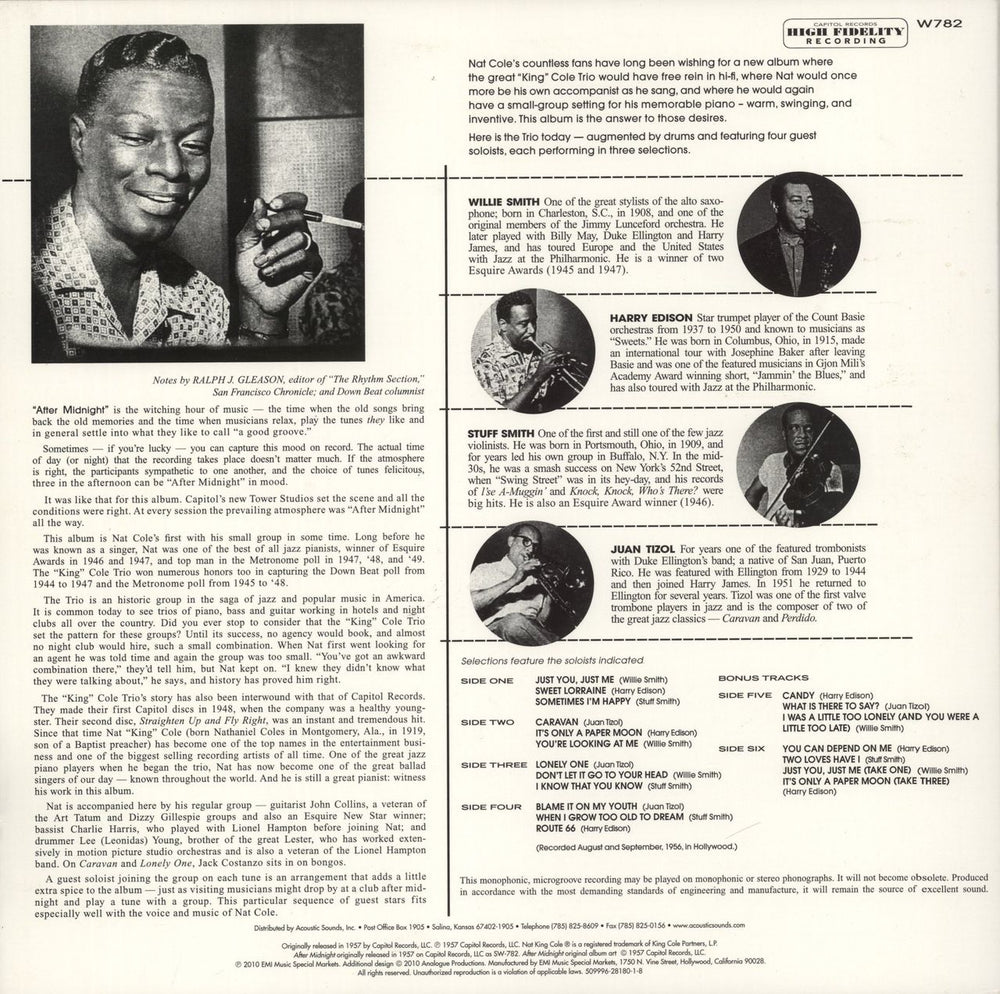 Nat King Cole After Midnight - 180gm Vinyl US 3-LP vinyl record set (Triple LP Album)