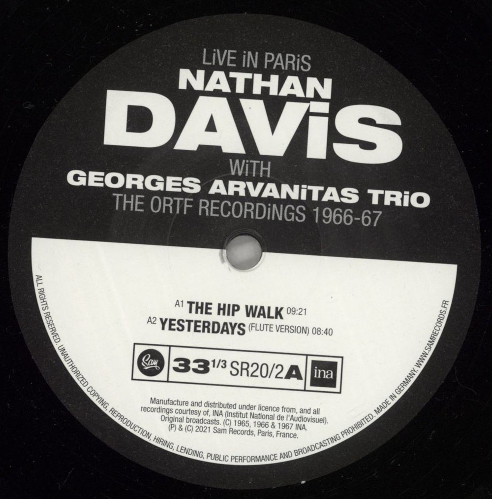 Nathan Davis Live In Paris - The ORTF Recordings 1966/67 - 180gm Vinyl French 3-LP vinyl record set (Triple LP Album) NFY3LLI868511