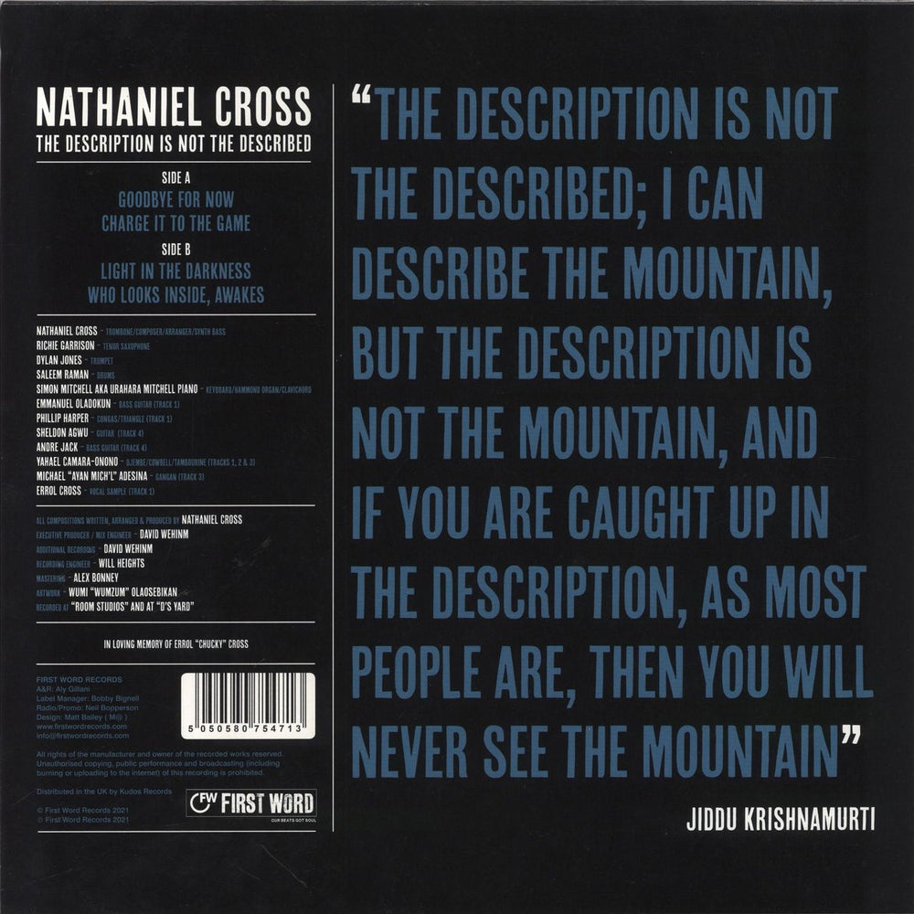 Nathaniel Cross The Description Is Not The Described UK vinyl LP album (LP record) 5050580754713