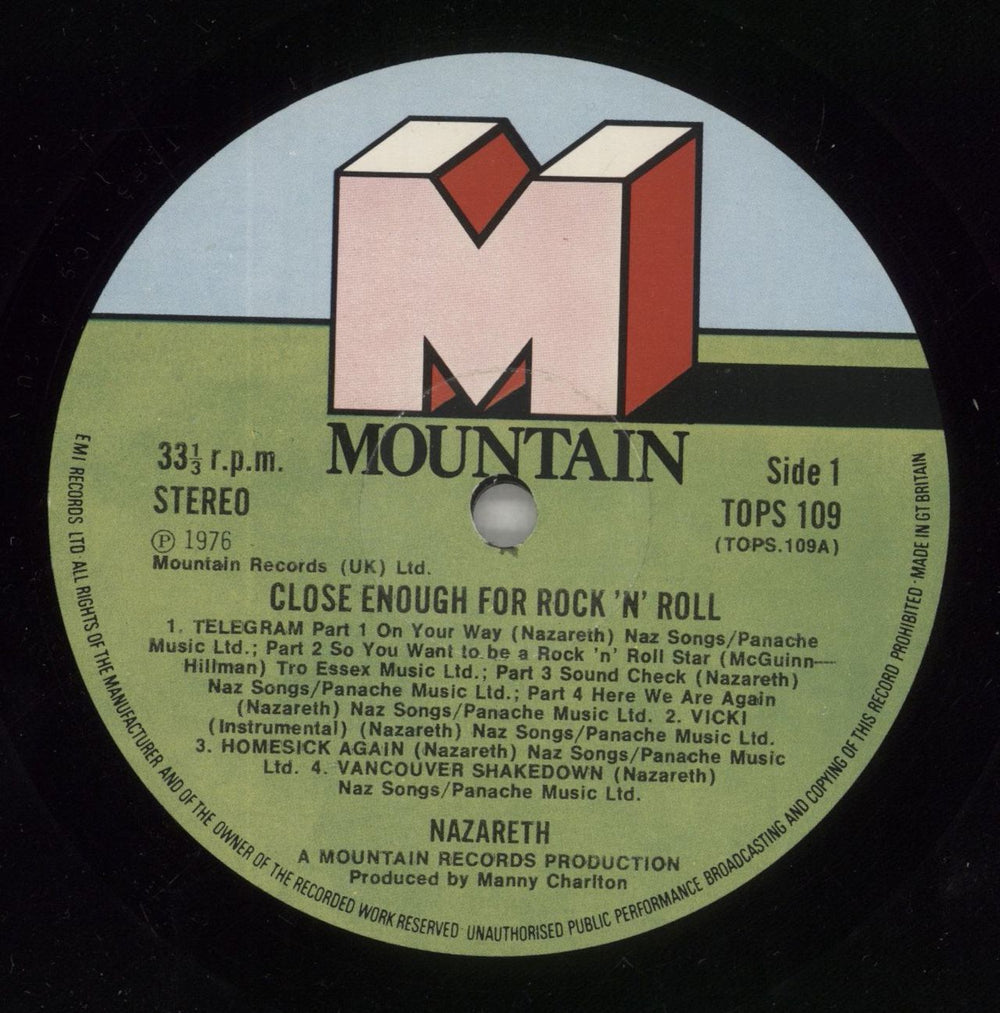 Nazareth Close Enough For Rock 'n' Roll UK vinyl LP album (LP record) NZRLPCL460874