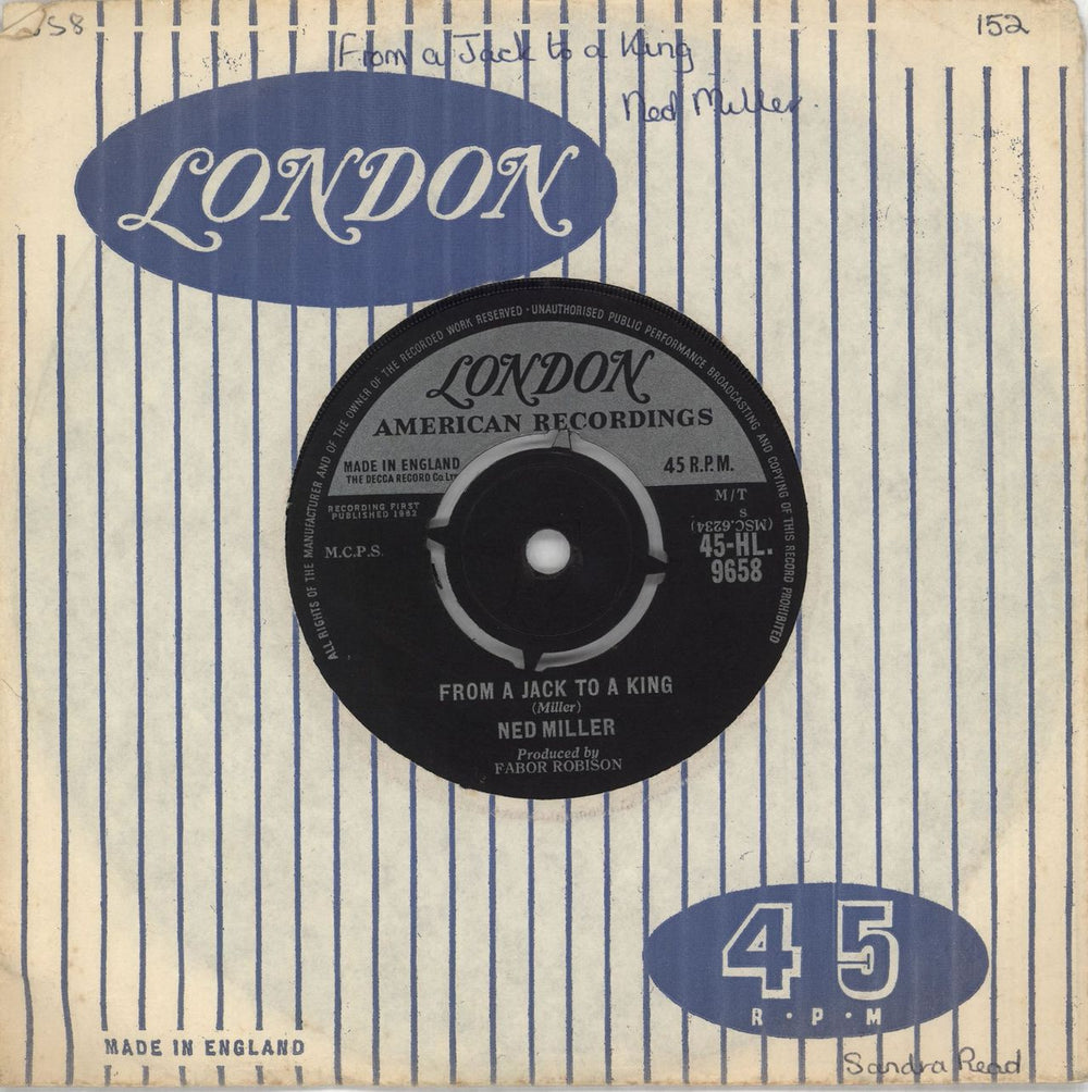 Ned Miller From A Jack To A King - 1st UK 7" vinyl single (7 inch record / 45) 45-HL9658