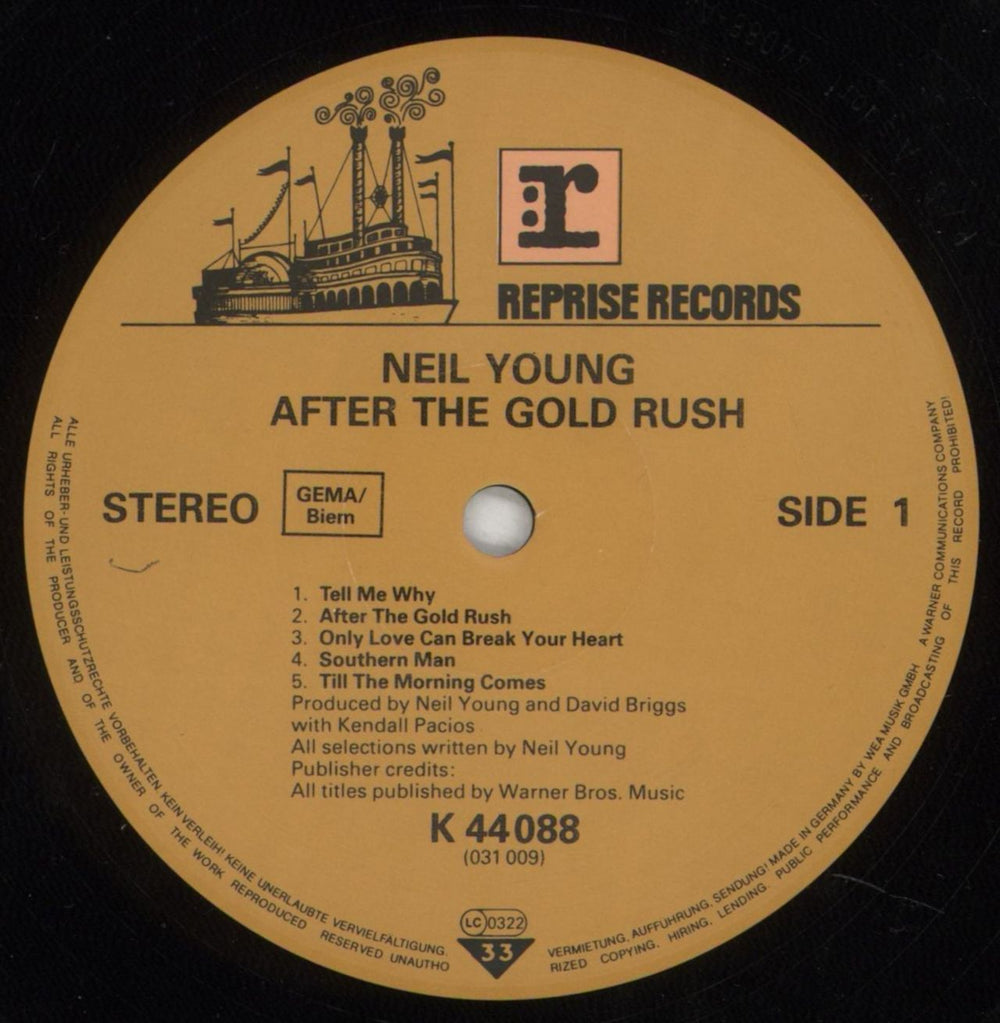 Neil Young After The Goldrush - Late 80s Barcoded German vinyl LP album (LP record) YOULPAF461442