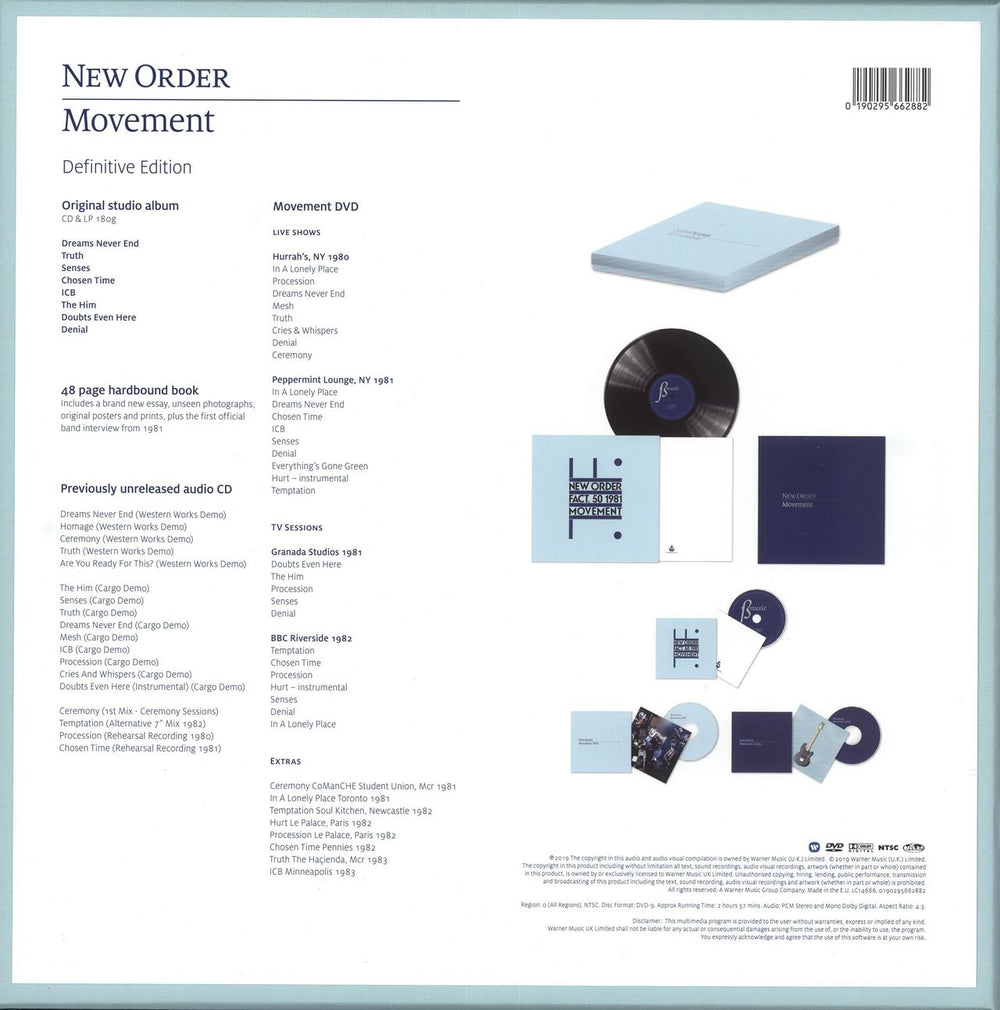 New Order Movement - 180gm + CDs UK Vinyl Box Set 190295662882