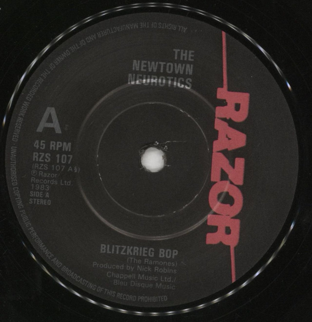 Newtown Neurotics Blitzkrieg Bop UK 7" vinyl single (7 inch record / 45) NNU07BL419298