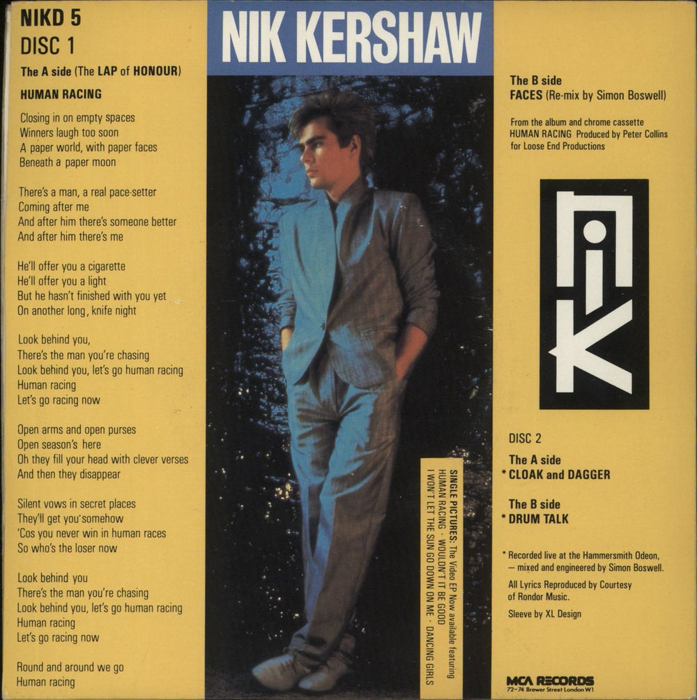 Nik Kershaw Human Racing - Double Pack UK 7" vinyl single (7 inch record / 45)