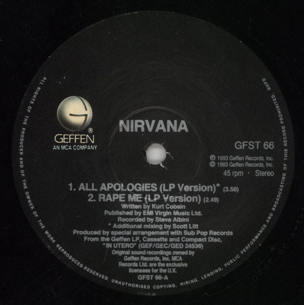 Nirvana (US) All Apologies + Art Prints UK 12" vinyl single (12 inch record / Maxi-single) NIR12AL863612