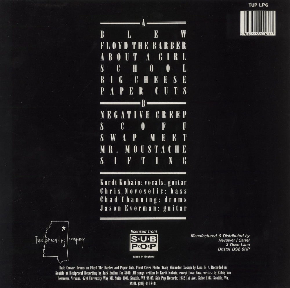 Nirvana (US) Bleach - EX UK vinyl LP album (LP record) 5018615200611