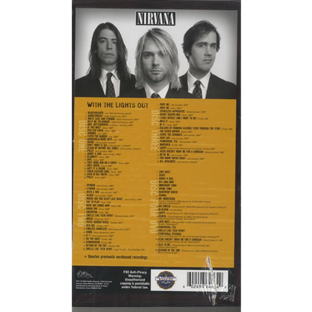Nirvana (US) With The Lights Out US 3-disc CD/DVD Set NIR3DWI463314