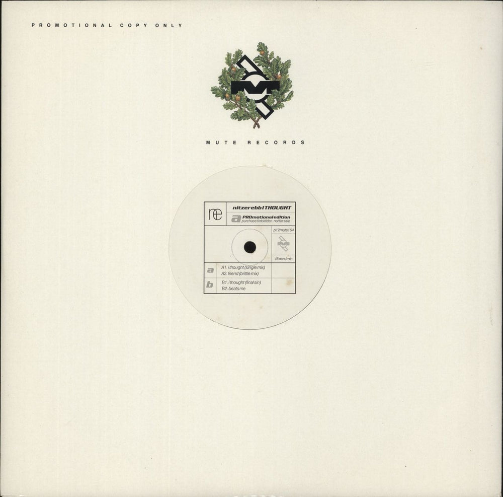 Nitzer Ebb I Thought UK 12" vinyl single (12 inch record / Maxi-single) P12MUTE164