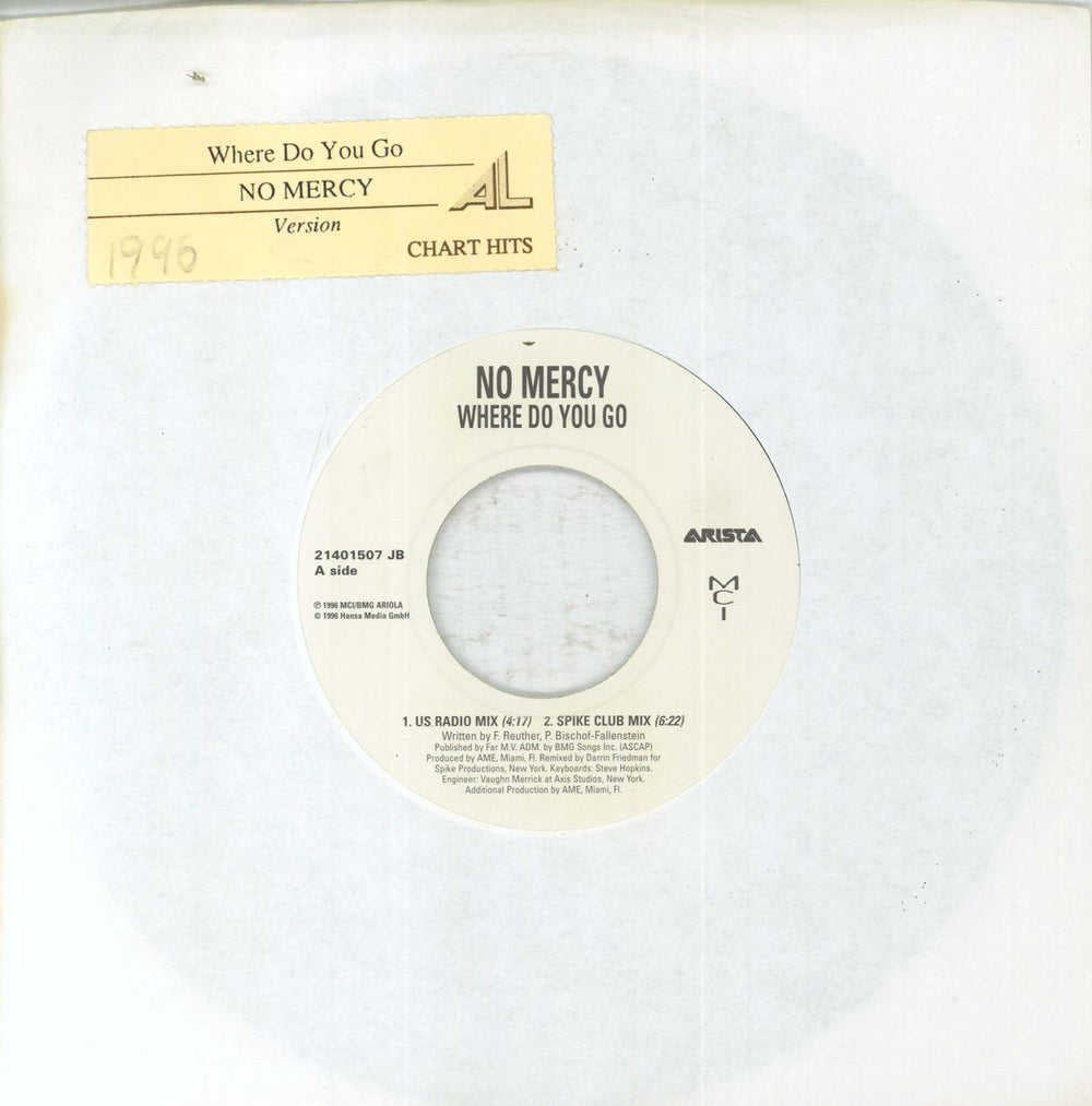 No Mercy Where Do You Go UK 7" vinyl single (7 inch record / 45) 21401507JB