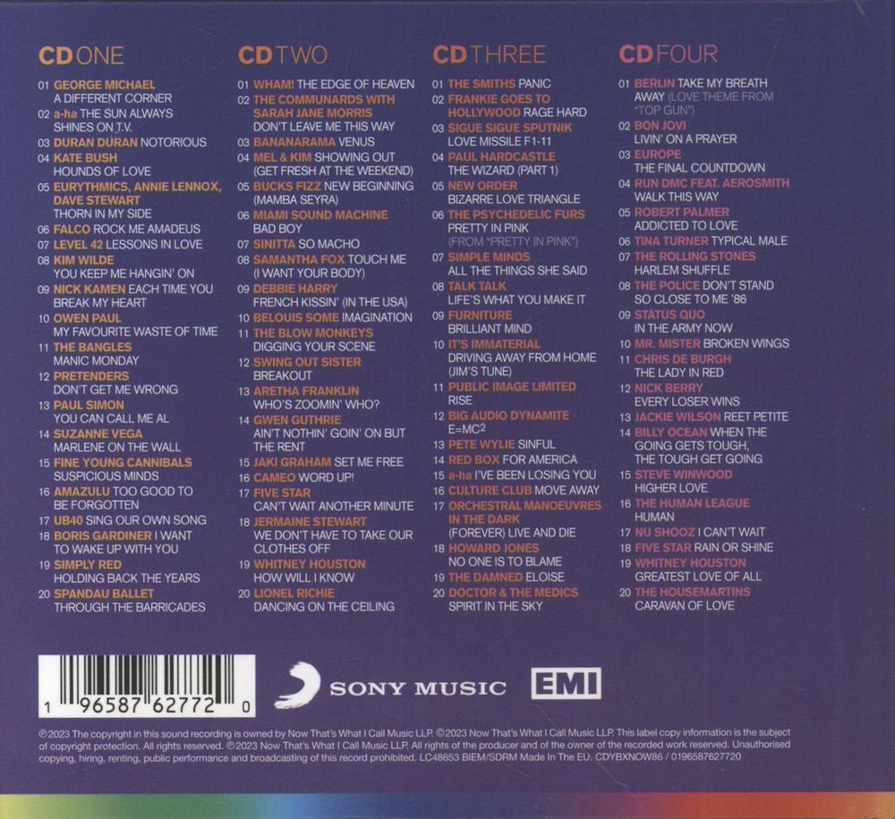 Now That's What I Call Music NOW Yearbook '86 - Deluxe Hardcover Edition UK 4-CD album set 196587627720