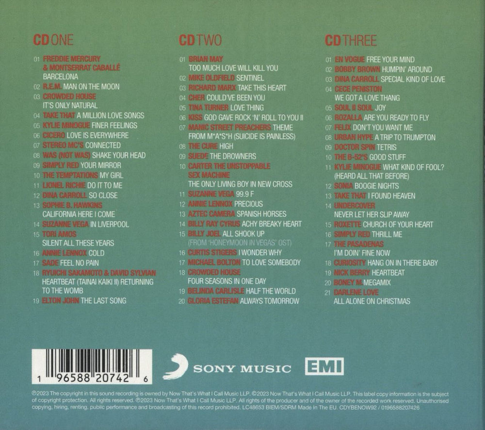 Now That's What I Call Music Now Yearbook Extra '92 - 60 More Essential Hits From 1992 UK 3-CD album set (Triple CD) 196588207426