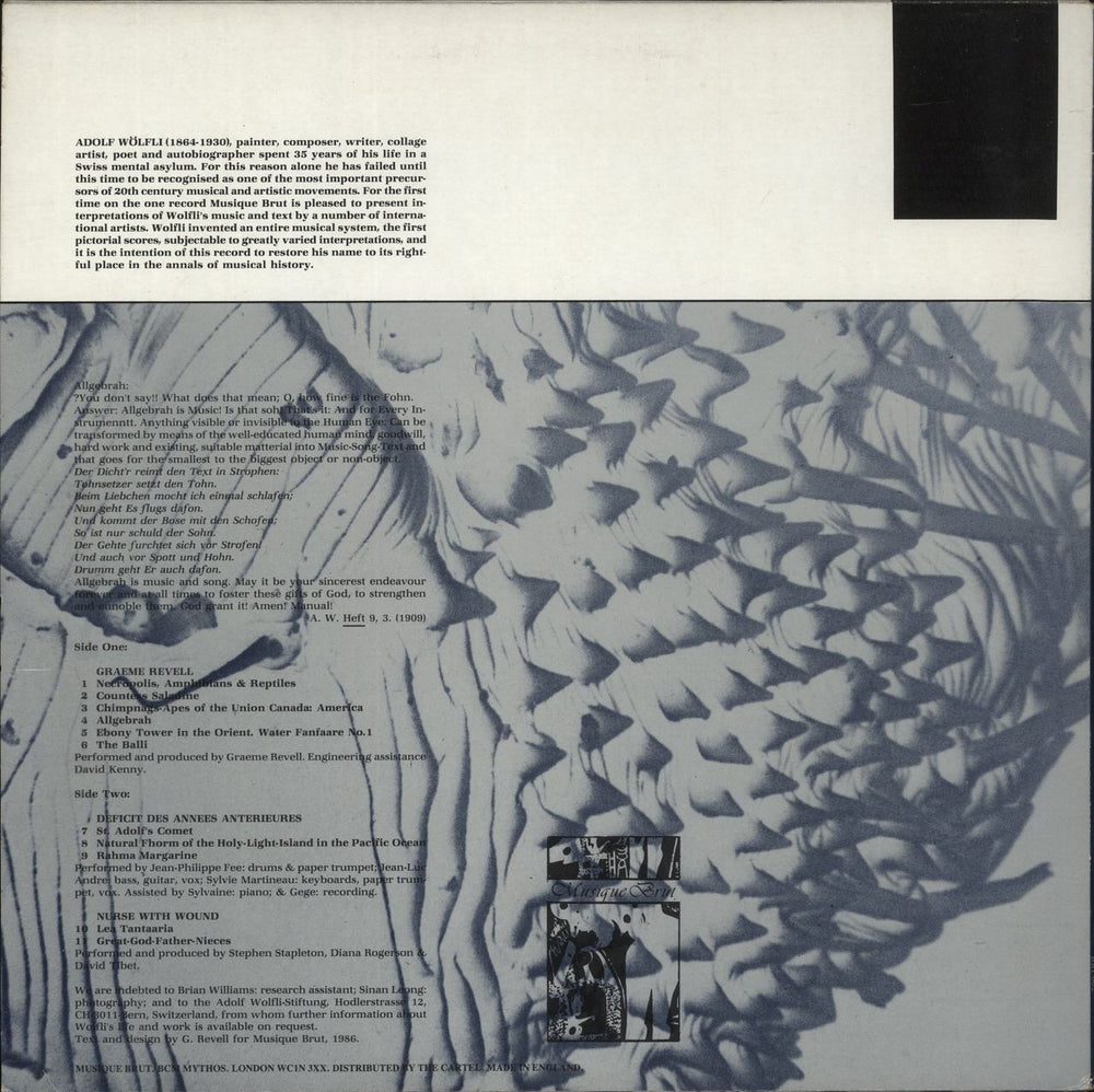 Nurse With Wound Necropolis, Amphibians & Reptiles - The Music Of Adolf Wölfli UK vinyl LP album (LP record)