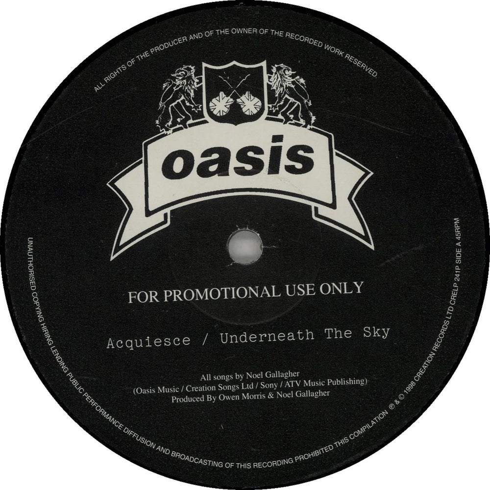 Oasis B-sides Sampler UK Promo 12" vinyl single (12 inch record / Maxi-single) CRELP241P
