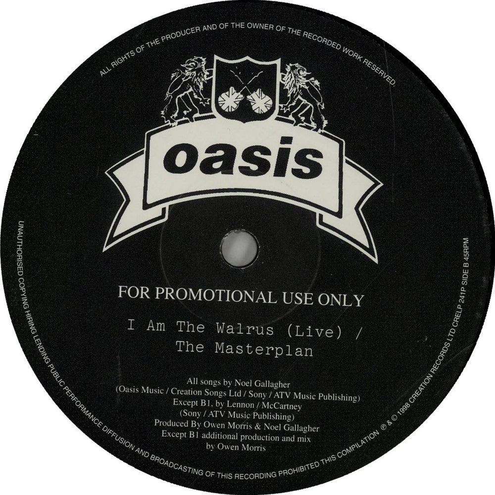 Oasis B-sides Sampler UK Promo 12" vinyl single (12 inch record / Maxi-single) OAS12BS123518