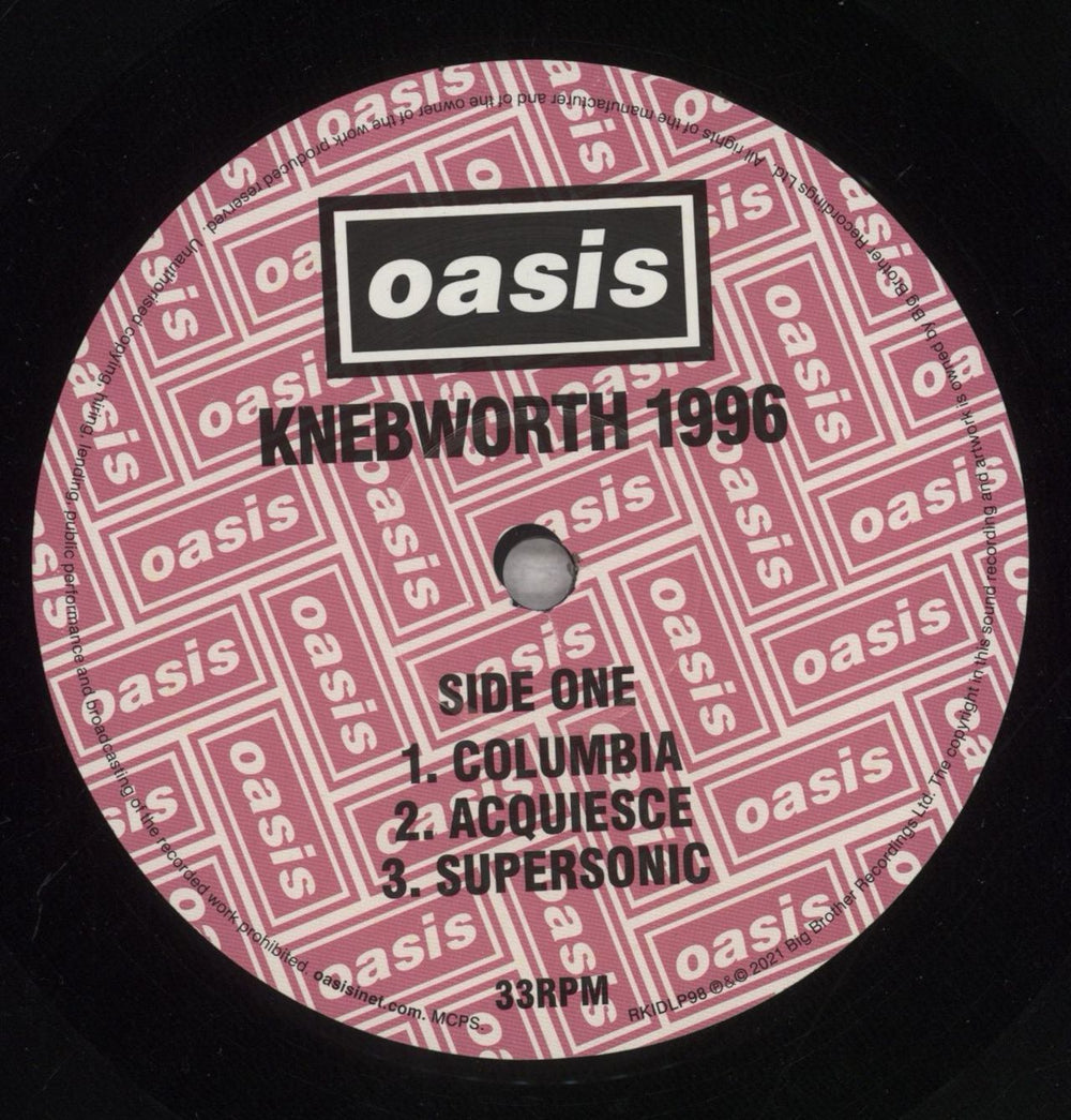 Oasis Knebworth 1996 - 180gm UK 3-LP vinyl record set (Triple LP Album) OAS3LKN845166