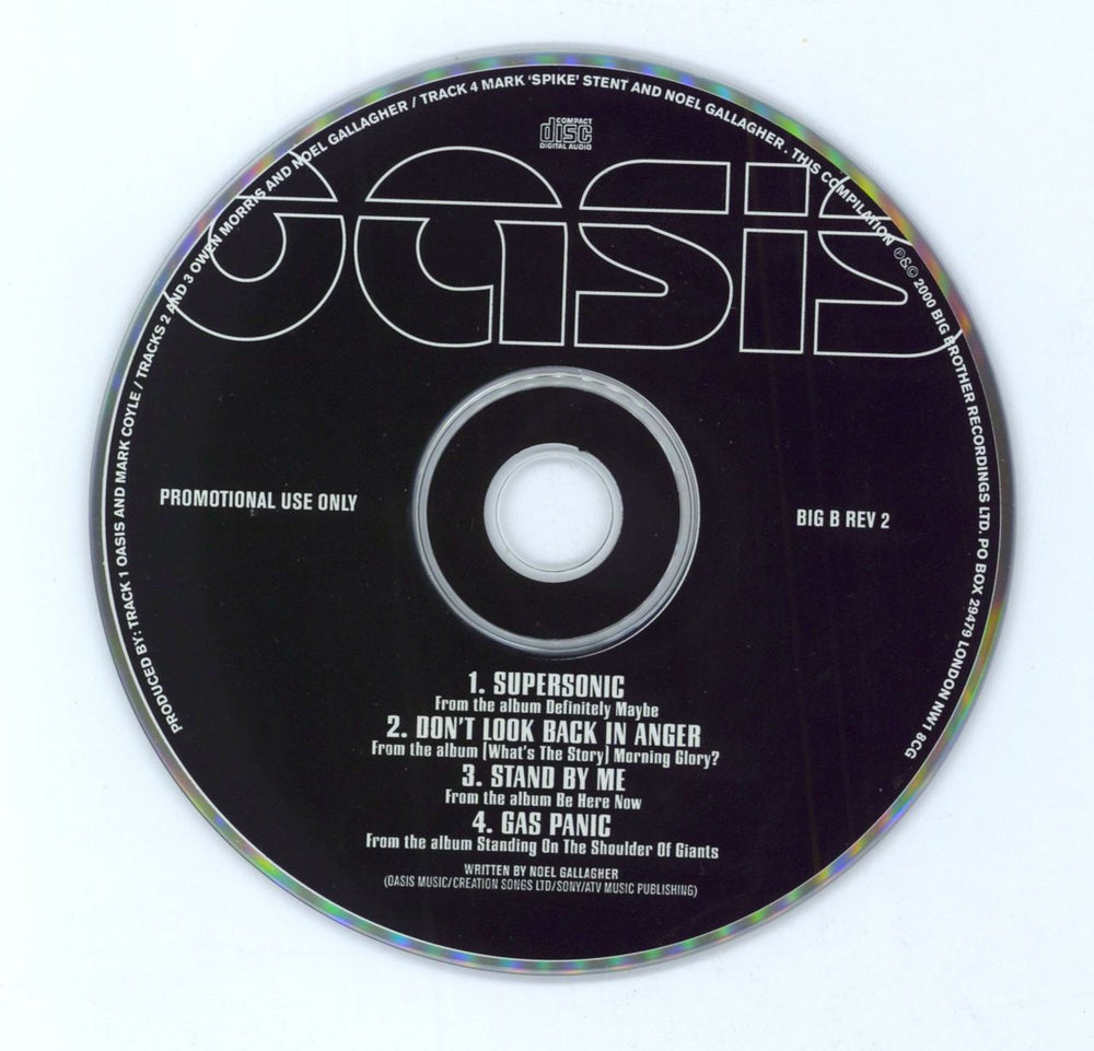 Oasis Supersonic UK Promo CD single (CD5 / 5") BIGBREV2