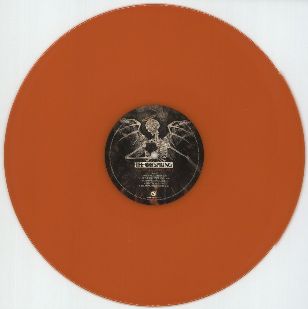Offspring Let The Bad Times Roll - Orange Vinyl - Autographed UK vinyl LP album (LP record) OFFLPLE870782