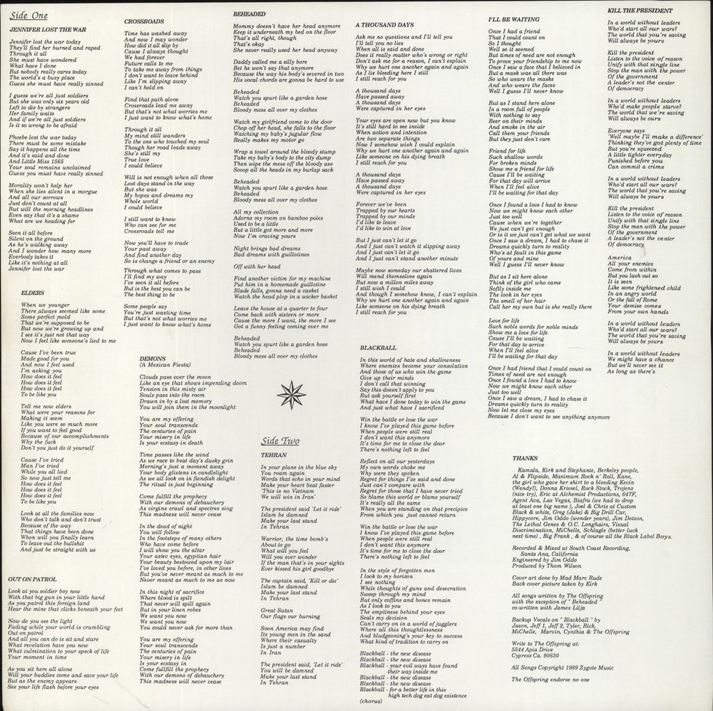 Offspring The Offspring US vinyl LP album (LP record) 1989