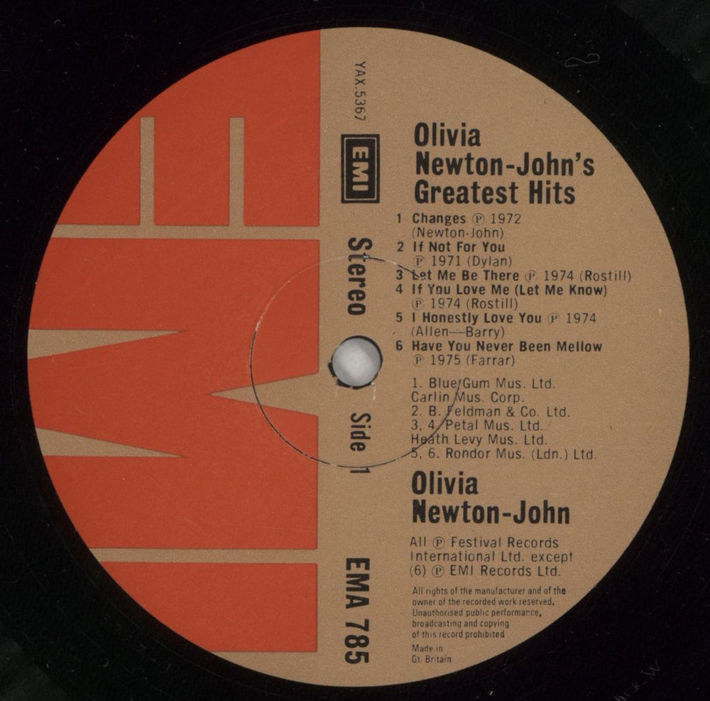 Olivia Newton John Greatest Hits - 1st - EX UK vinyl LP album (LP record) ONJLPGR806875
