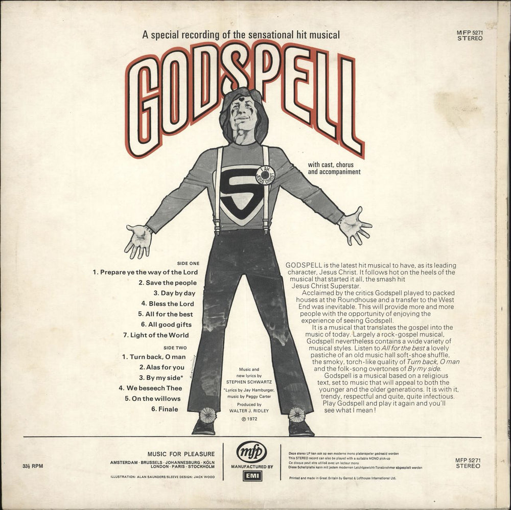 Original Cast Recording Godspell UK vinyl LP album (LP record)