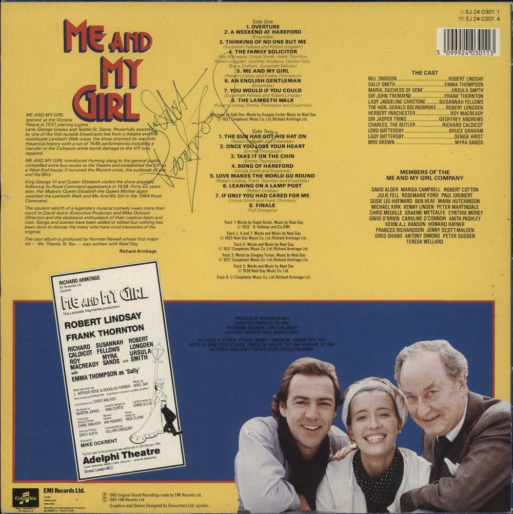Original Cast Recording Me And My Girl - Autographed UK vinyl LP album (LP record)