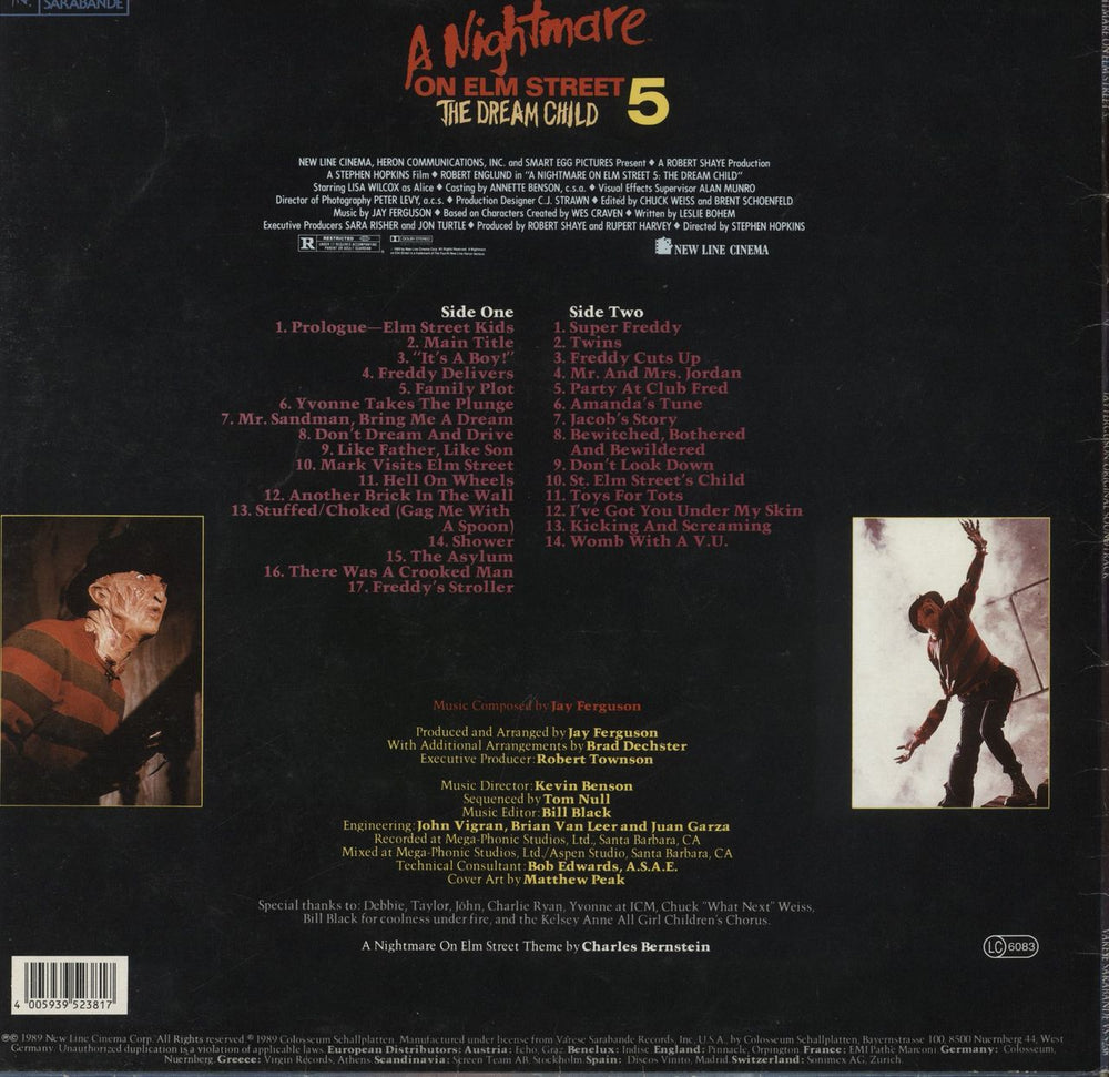 Original Soundtrack A Nightmare On Elm Street 5 - The Dream Child UK vinyl LP album (LP record) OSTLPAN836677