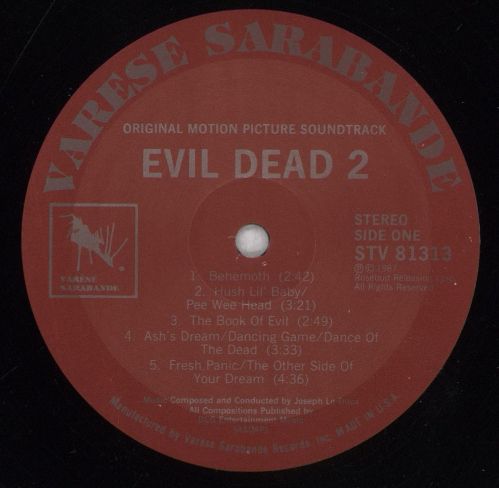 Original Soundtrack Evil Dead 2 US vinyl LP album (LP record) OSTLPEV838839