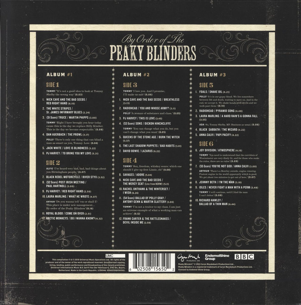 Original Soundtrack Peaky Blinders (The Official Soundtrack) - 180gm Vinyl UK 3-LP vinyl record set (Triple LP Album) 602508156502