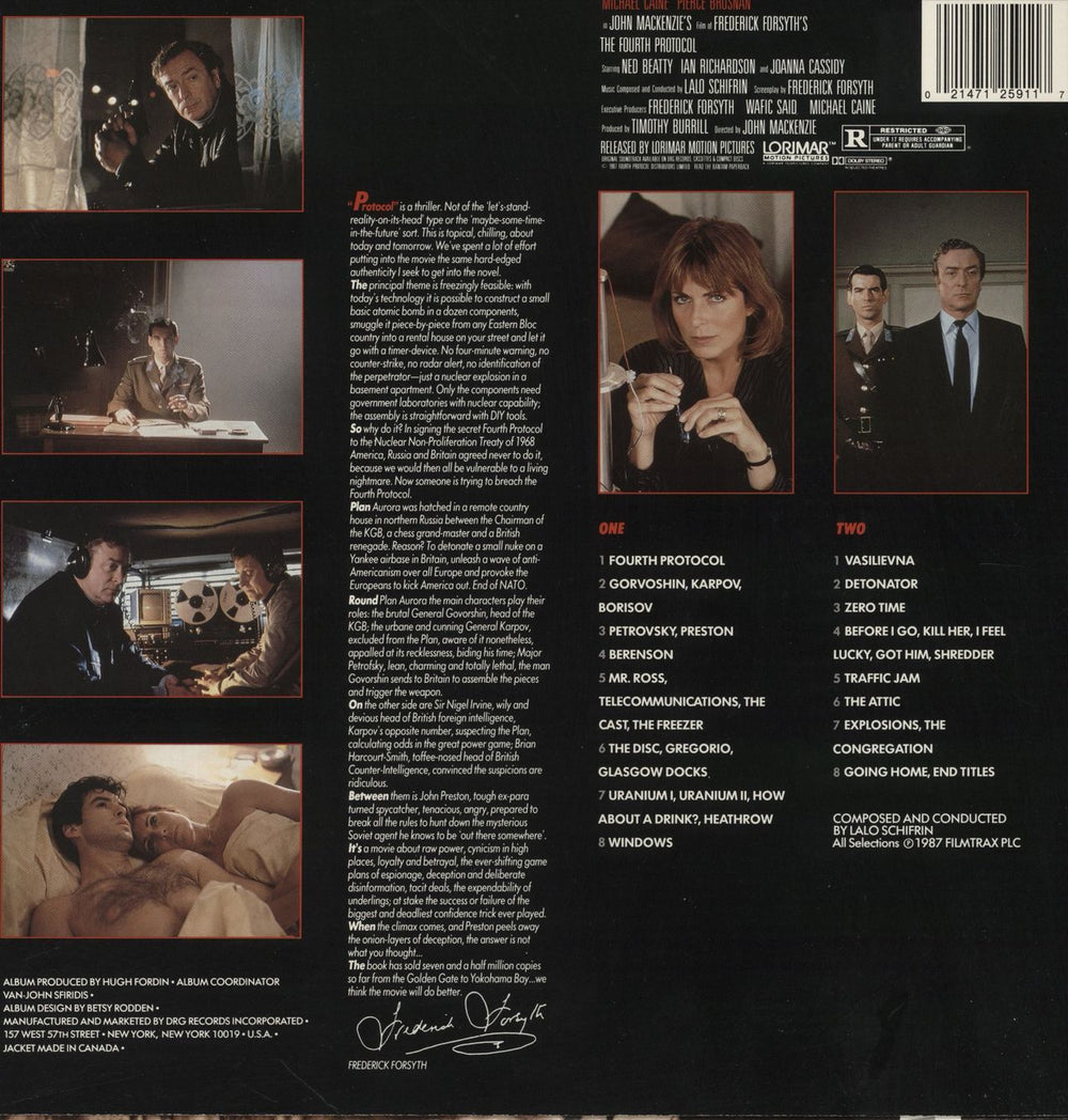 Original Soundtrack The Fourth Protocol US vinyl LP album (LP record) 021471259117