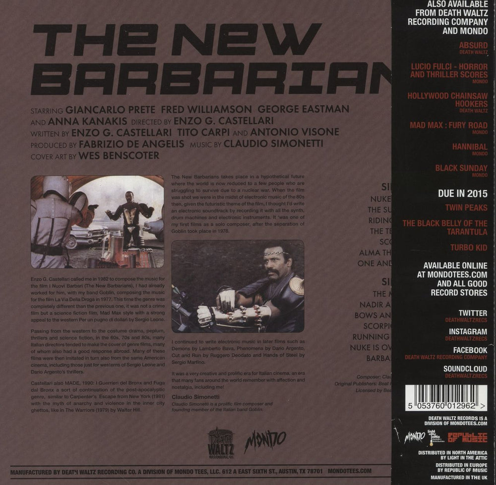 Original Soundtrack The New Barbarians - Sand Yellow Splattered Vinyl US vinyl LP album (LP record) 5053760012962
