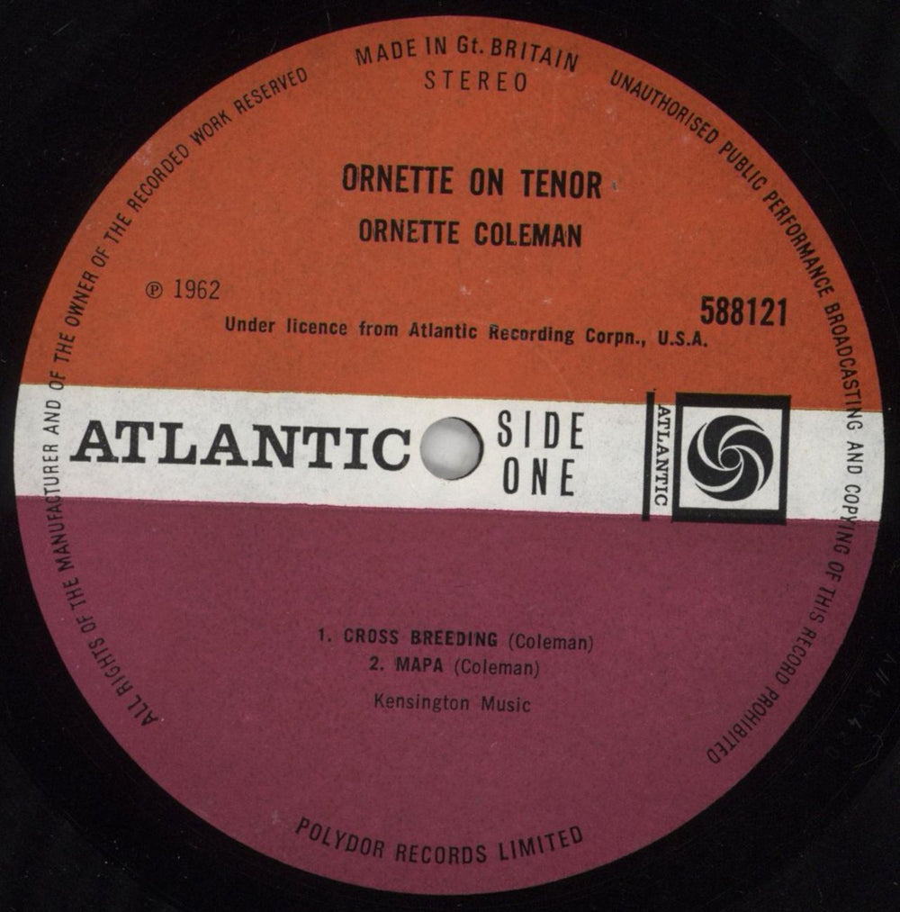 Ornette Coleman On Tenor UK vinyl LP album (LP record) ORCLPON401485