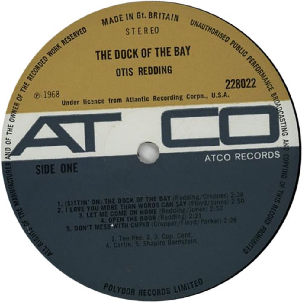 Otis Redding Sittin' On The Dock Of The Bay UK vinyl LP album (LP record) OTILPSI614357