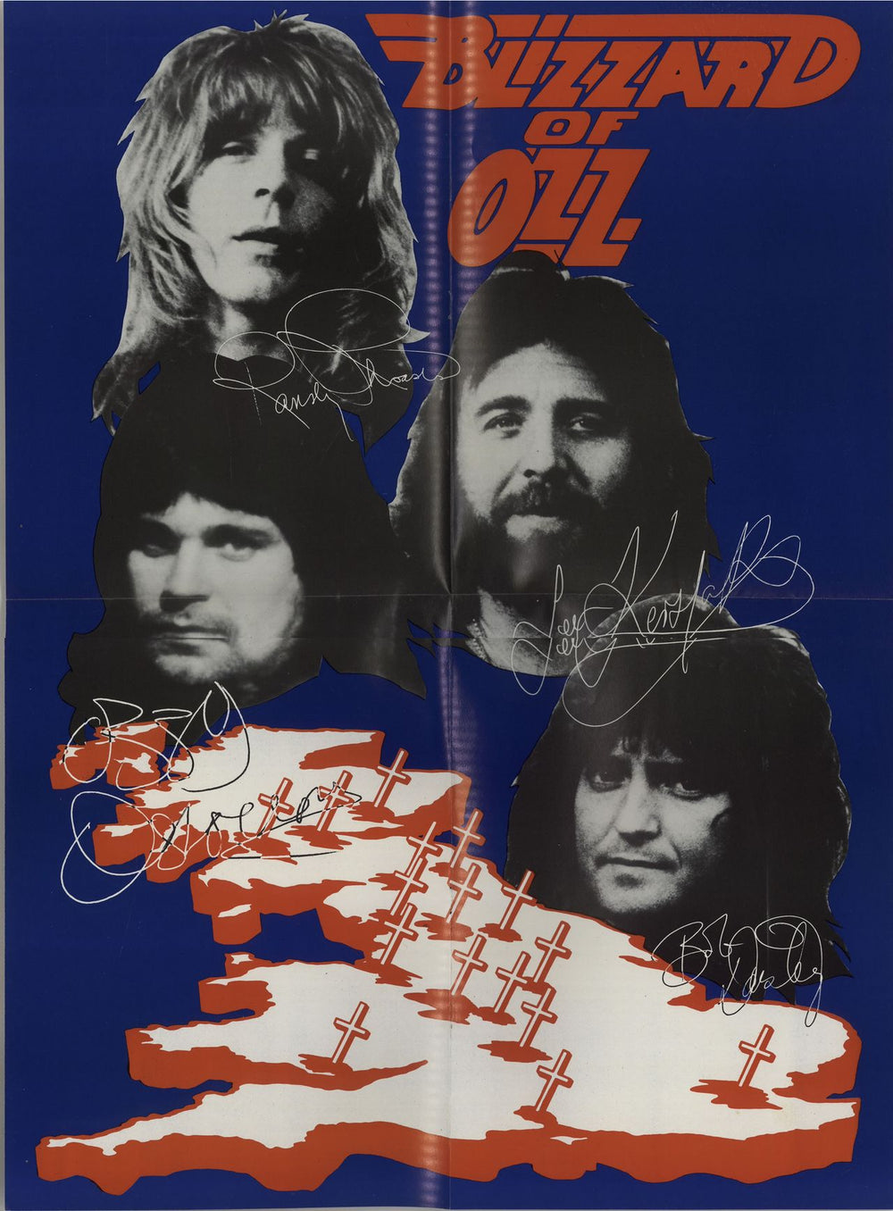 Ozzy Osbourne Blizzard Of Ozz + Colour Poster UK tour programme OZZTRBL138996