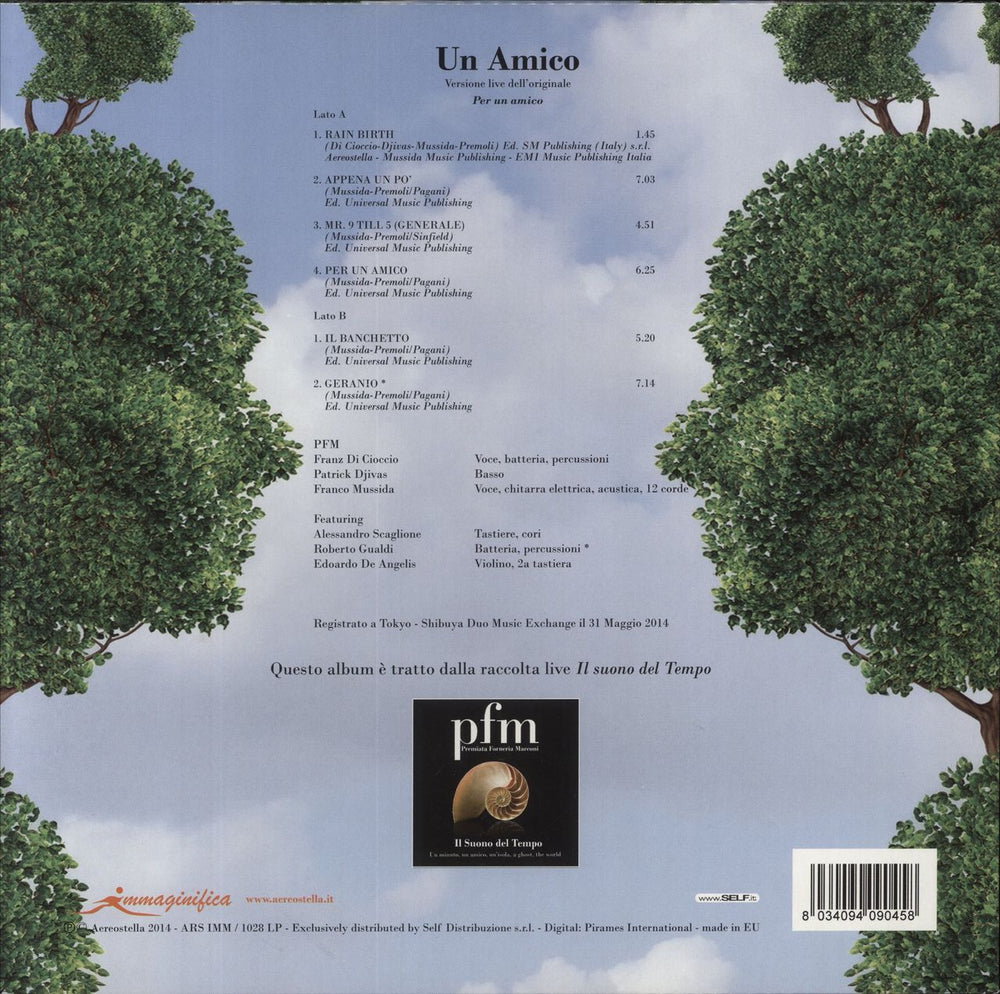 P.F.M. Un Amico Italian vinyl LP album (LP record) 8034094090458