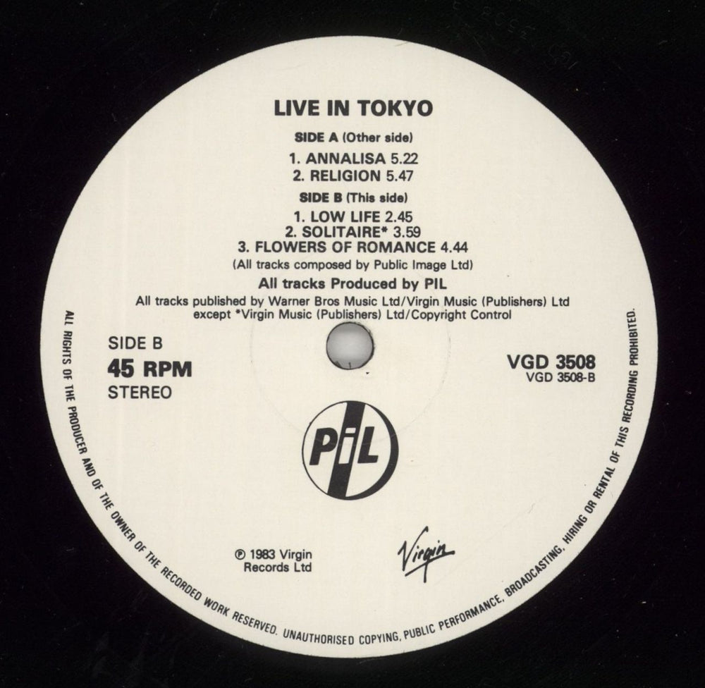 P.I.L. Live In Tokyo + Poster - EX UK 2-LP vinyl record set (Double LP Album) PIL2LLI796925